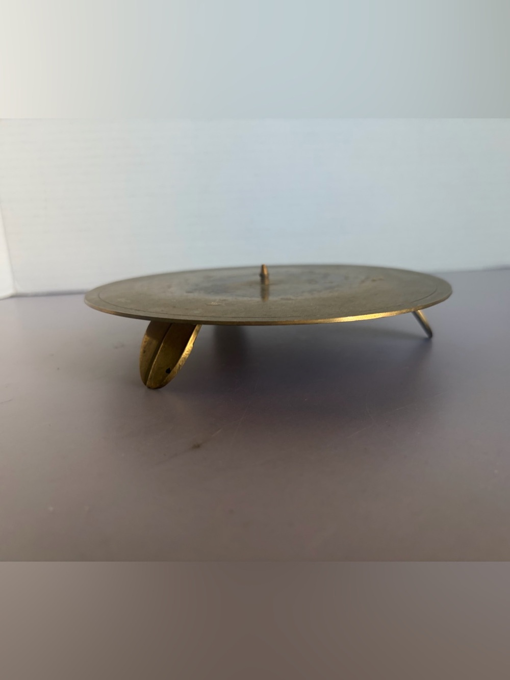 Brass Decorative Three-Leg Display Stand or Candle Holder